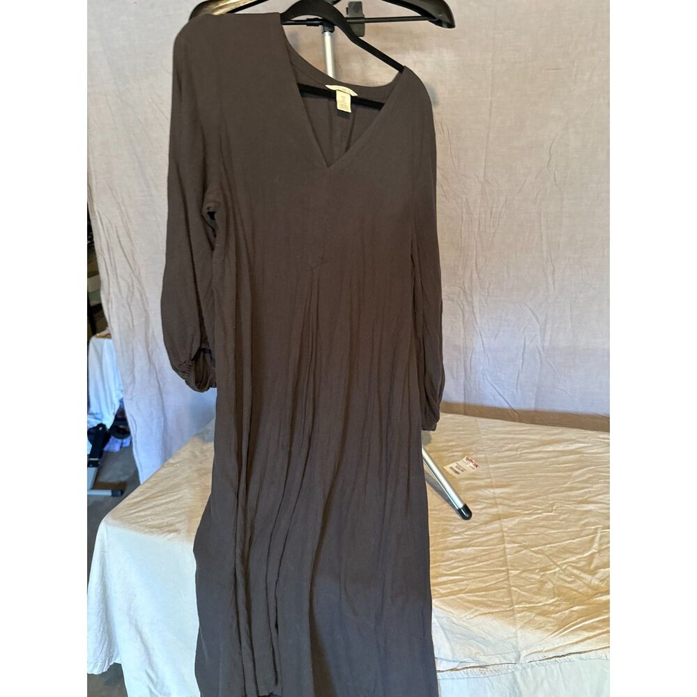 Adorable Cotton H&M Grey 100% Cotton Midi Dress midi length